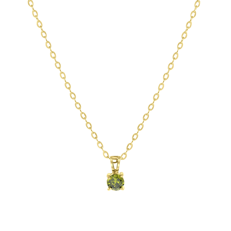 Stalen goldplated ketting&hanger geboortesteen