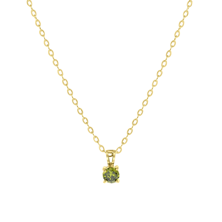 Stalen goldplated ketting met hanger geboortesteen voor dames