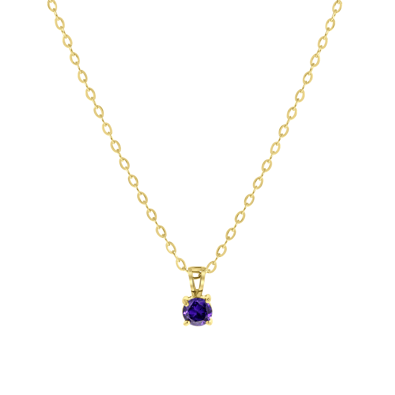 Stalen goldplated ketting met hanger geboortesteen voor dames