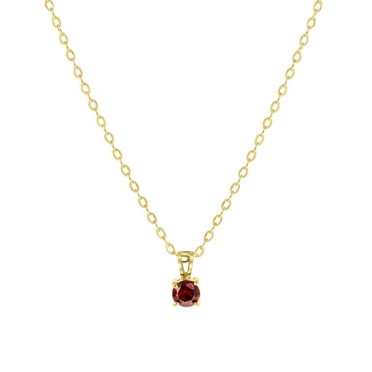 Stainless steel goldplated ketting&hanger geboortesteen