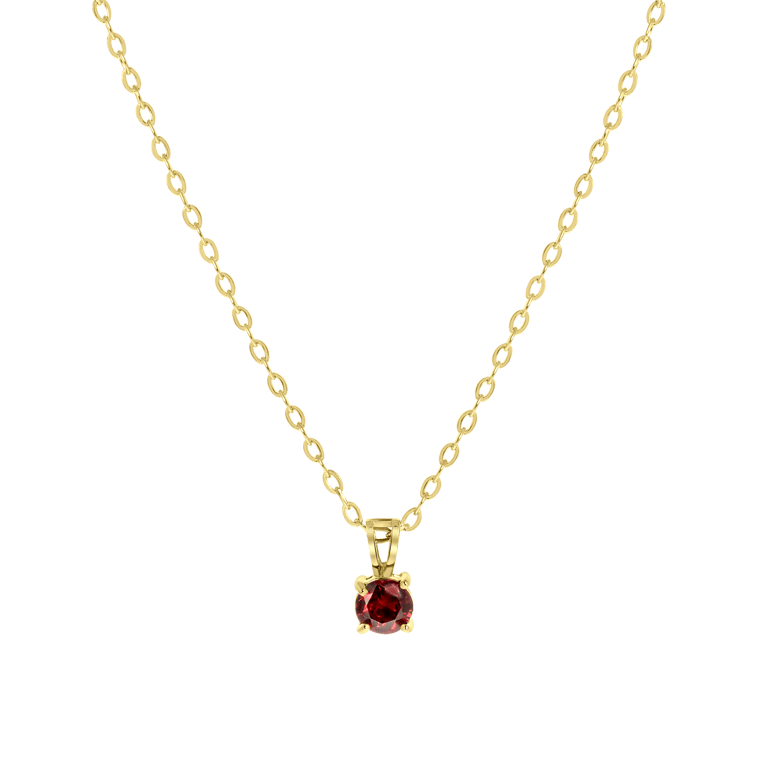 Stalen goldplated ketting met hanger geboortesteen voor dames