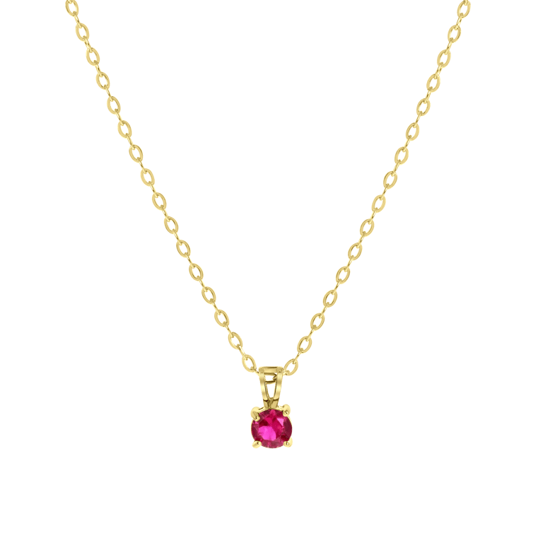 Stalen goldplated ketting met hanger geboortesteen voor dames