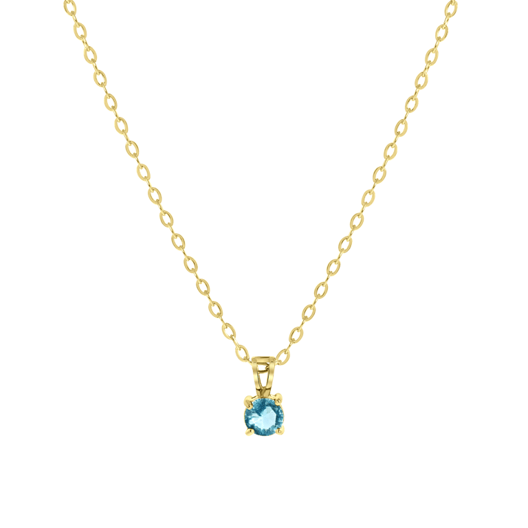 Stalen goldplated ketting&hanger geboortesteen