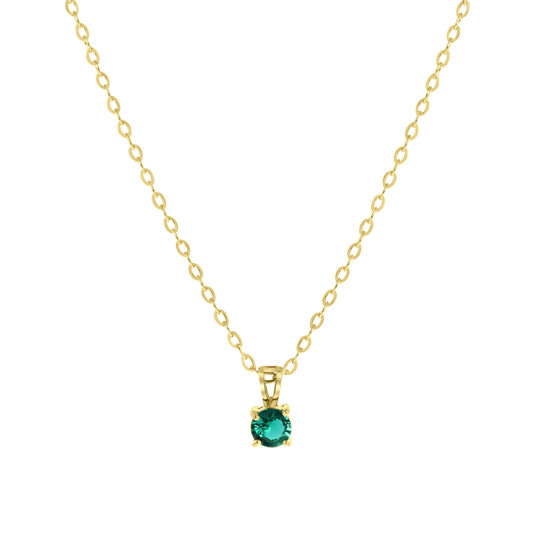 Stalen goldplated ketting met hanger geboortesteen voor dames