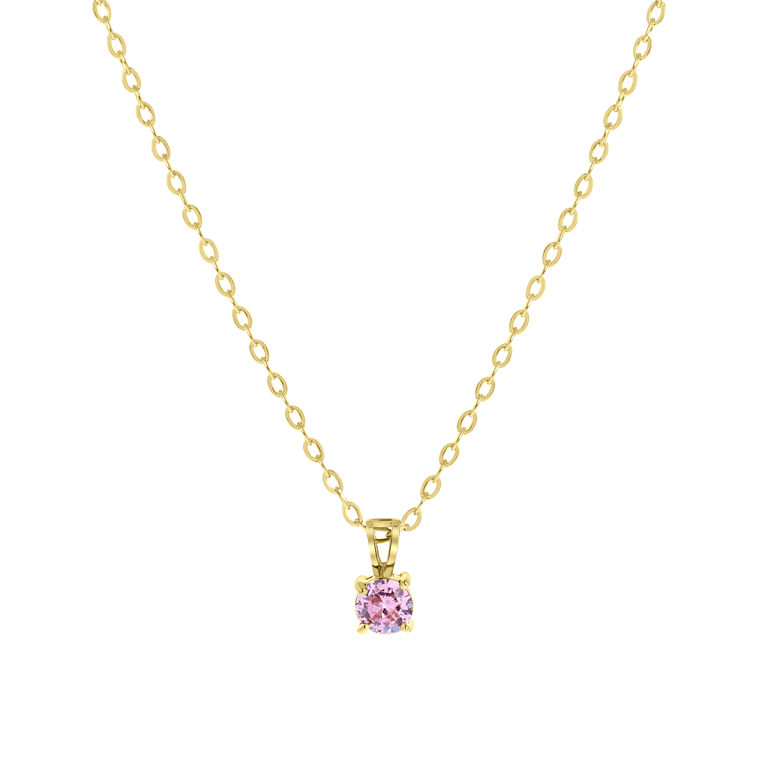 Stalen goldplated ketting met hanger geboortesteen voor dames