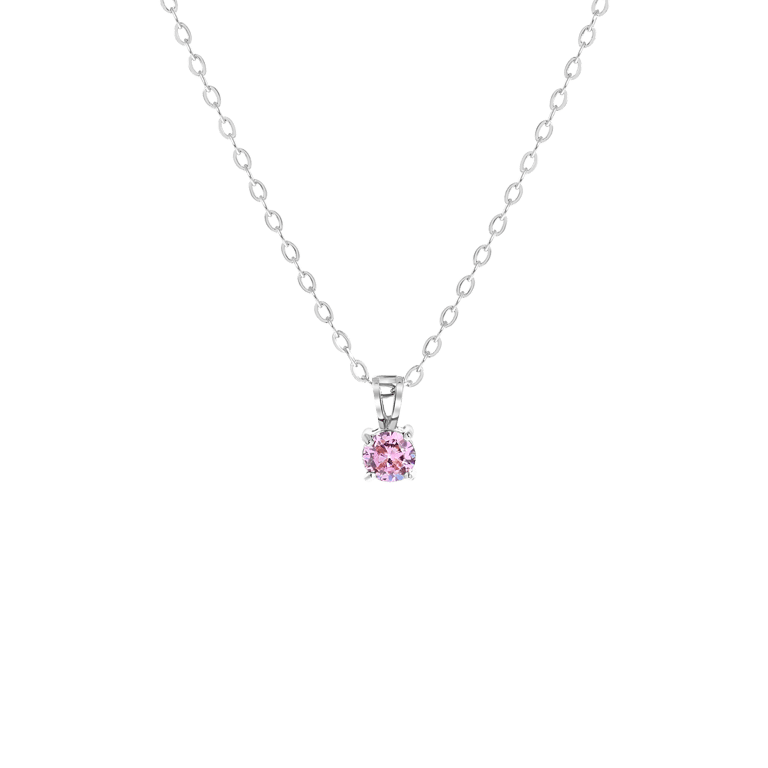 Stalen ketting&hanger geboortesteen