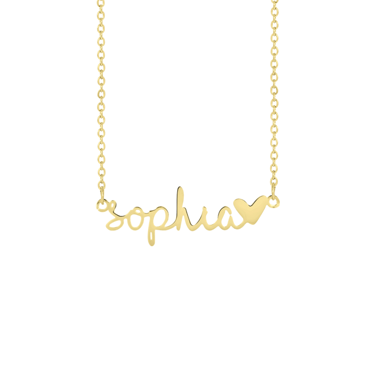 Stainless steel goldplated naamketting voor dames