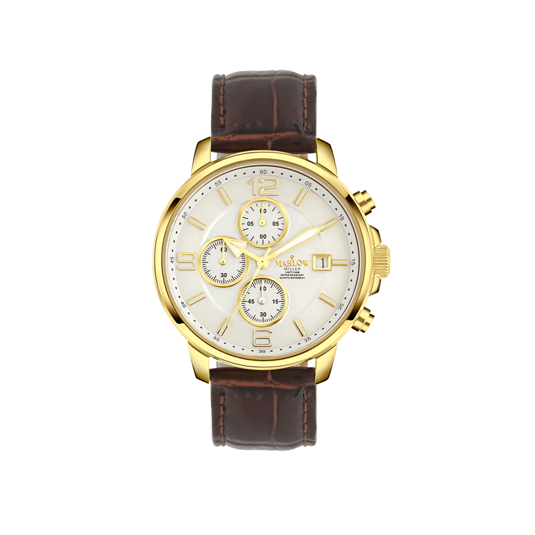Marlow Miller Chronograf Armbanduhr mit Lederarmband