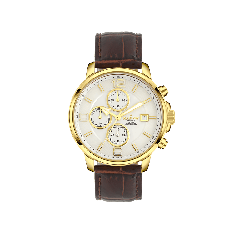 Marlow Miller chronograaf horloge met leren band