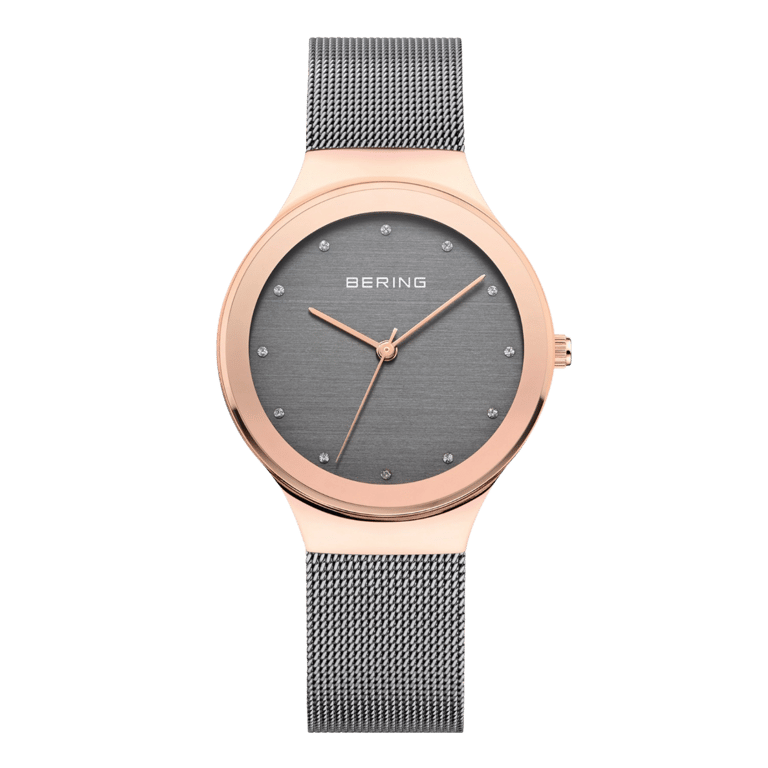 Bering Analoog Dameshorloge grijs/rosé 12934-369