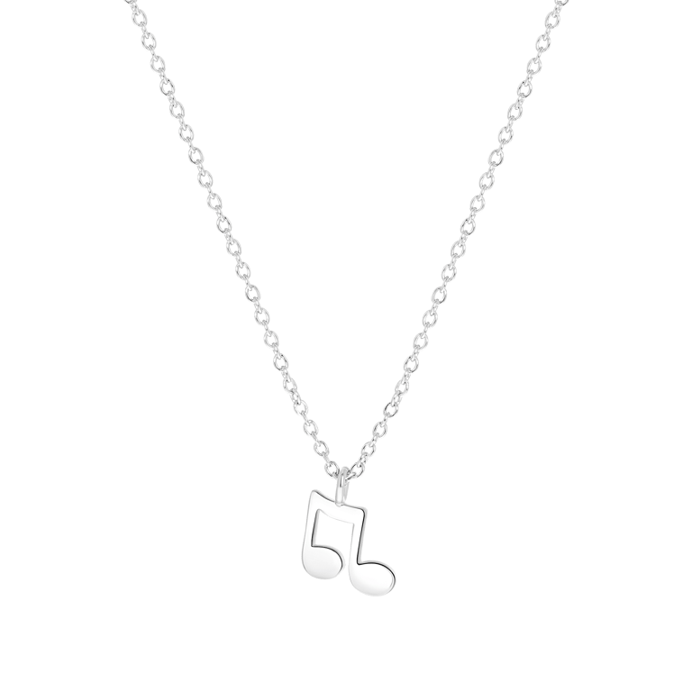 Zilveren ketting met hanger muzieknoot K3