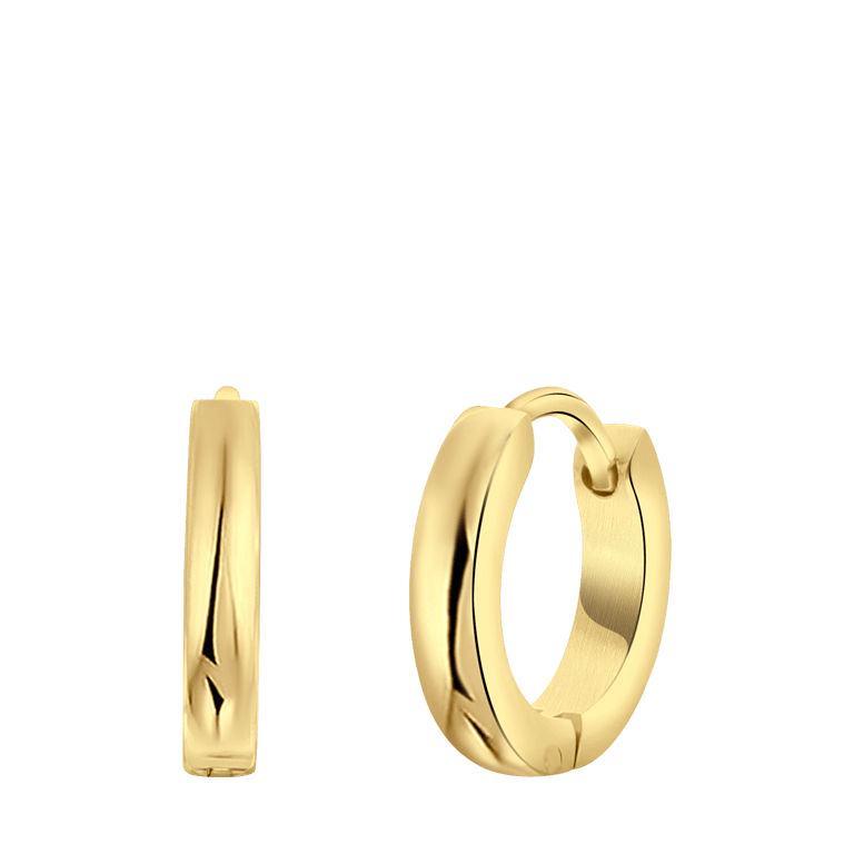 Stalen goldplated herenoorringen