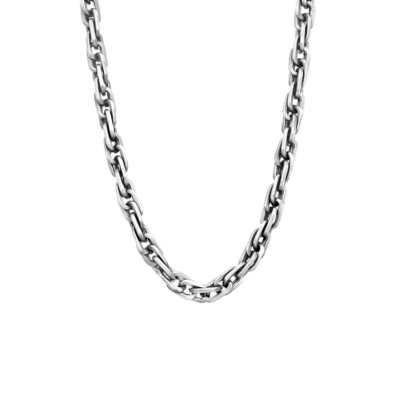 Gerecycled stalen herenketting schakel antique finish