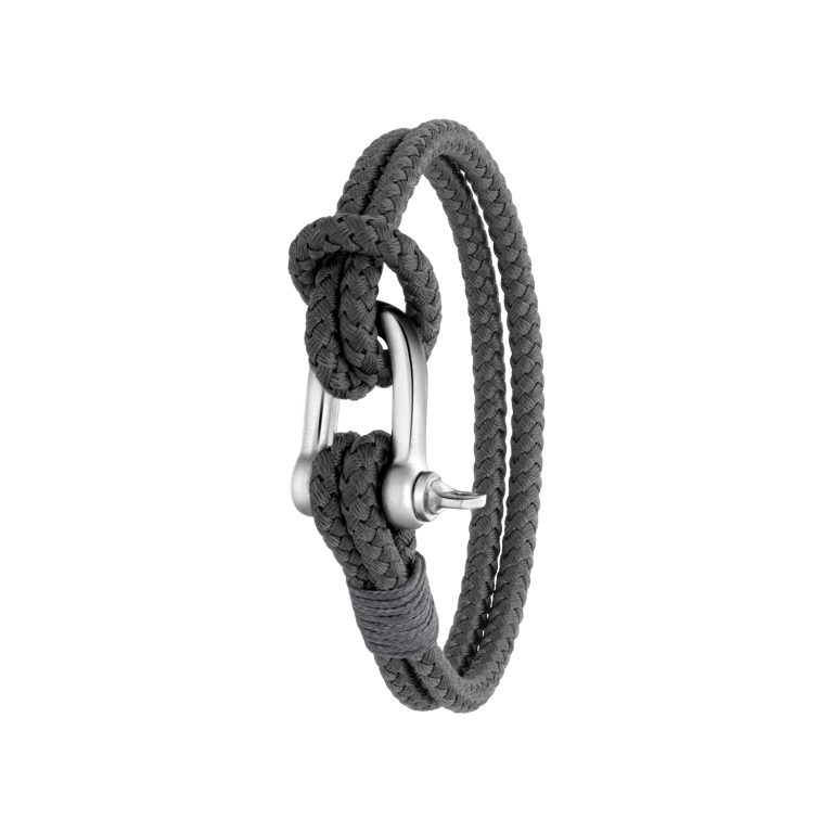 Stalen herenarmband boeisluiting grijs