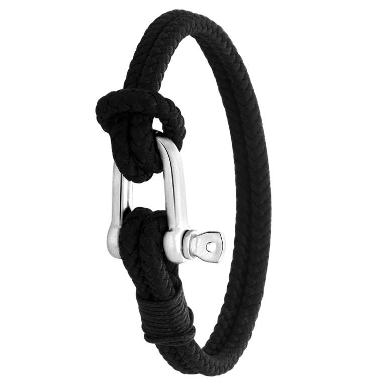 Stalen herenarmband harpsluiting zwart