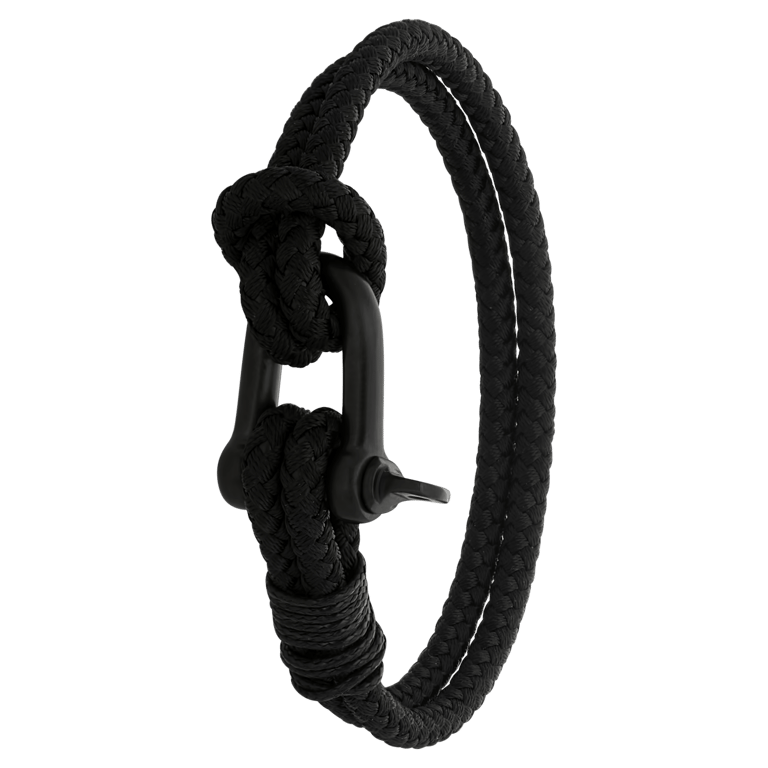 Stalen herenarmband boeisluiting zwart/zwart