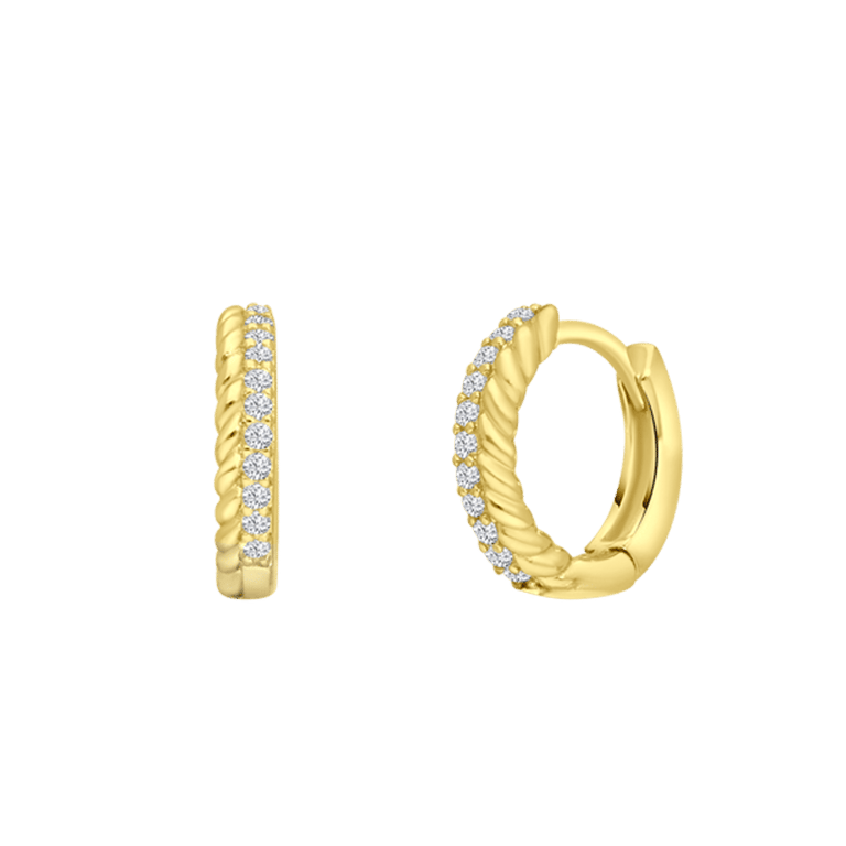 Zilveren goldplated oorringen met zirkonia voor dames