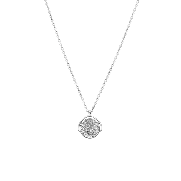 Silberfarbene Bijoux-Halskette, Münze