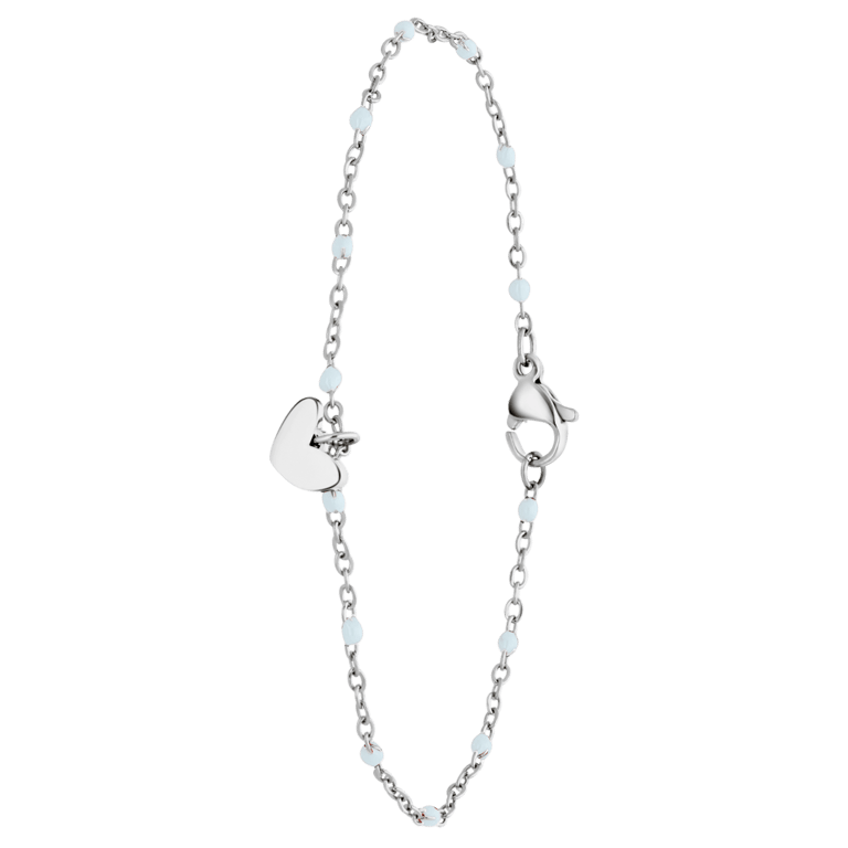 Armband, Edelstahl, mit Herzanhänger, Mint