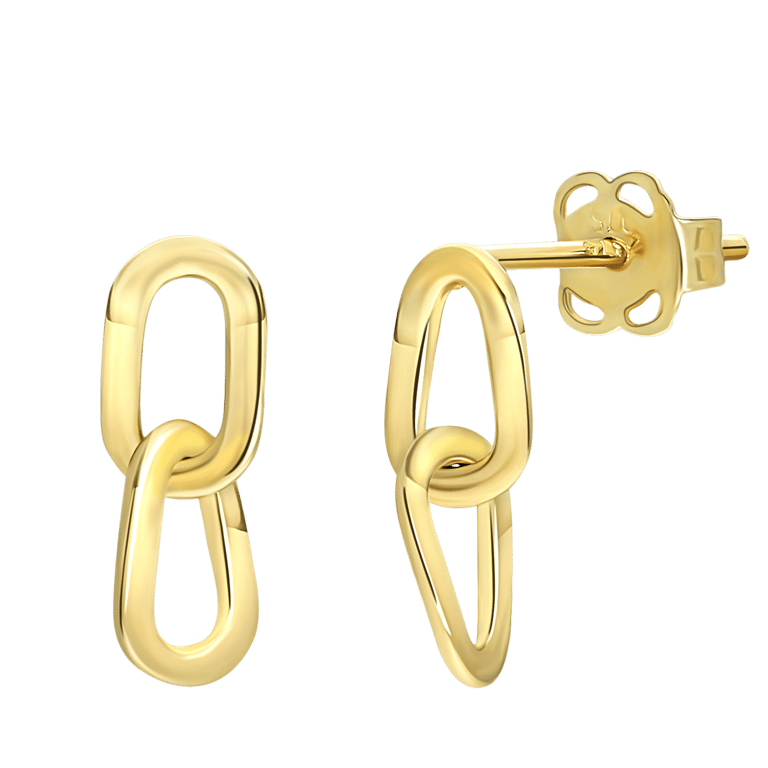 9 Karaat damesoorbellen dubbele paperclip