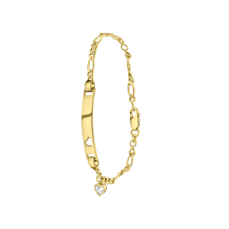Zilveren goldplated plaatarmband met hanger hart voor dames