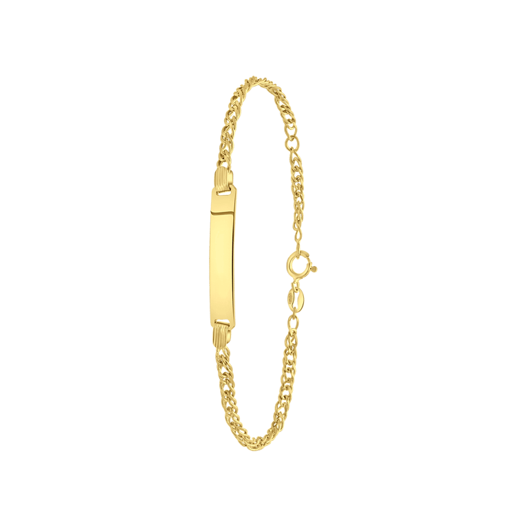 Zilveren goldplated plaatarmbandvoor dames