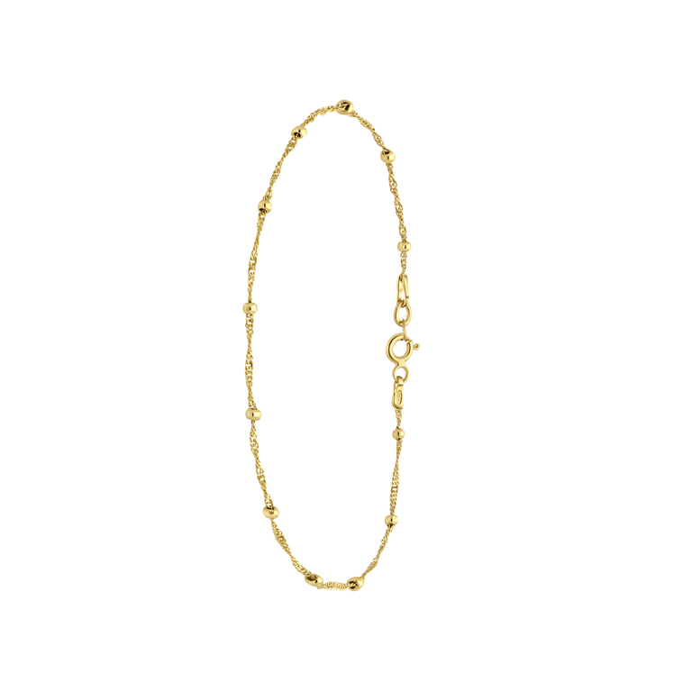 Zilveren goldplated enkelbandje voor dames