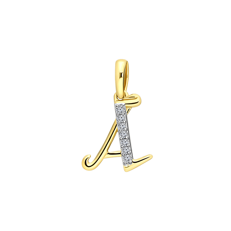 Alphabet-Anhänger, 585 Gelbgold, mit Diamant 0,03 ct