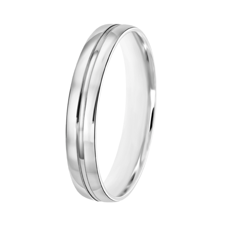 Trauring für Damen, 585 Weißgold, 4 mm, Sara TW 456