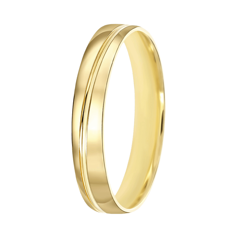 Trauring für Damen, 375 Gelbgold, 4 mm, Sterre TW 457