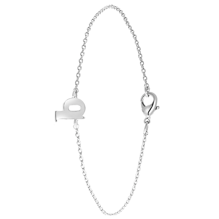 Armband, Edelstahl, mit Anhänger, Buchstabe