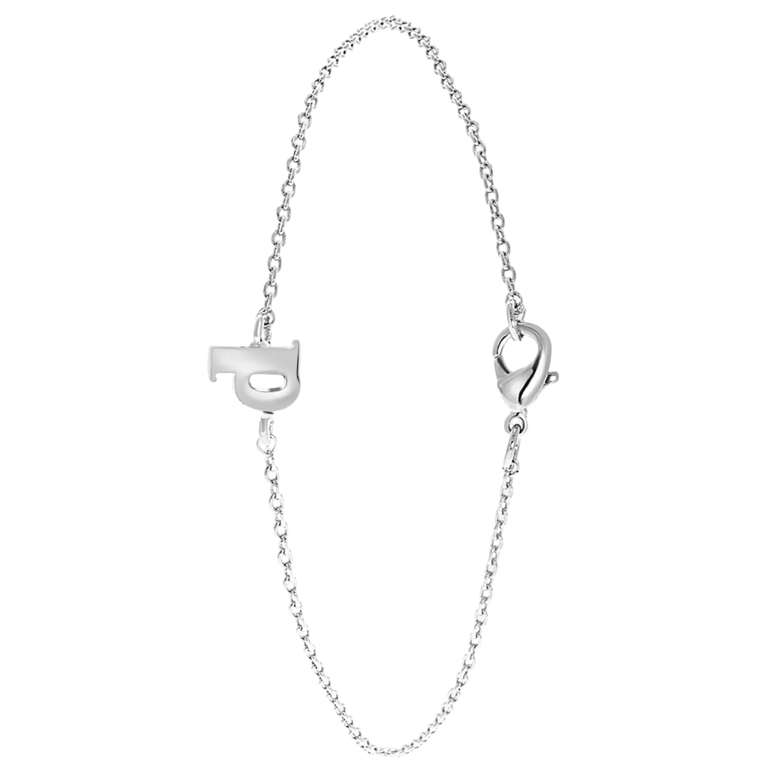 Stalen armband met letter hanger