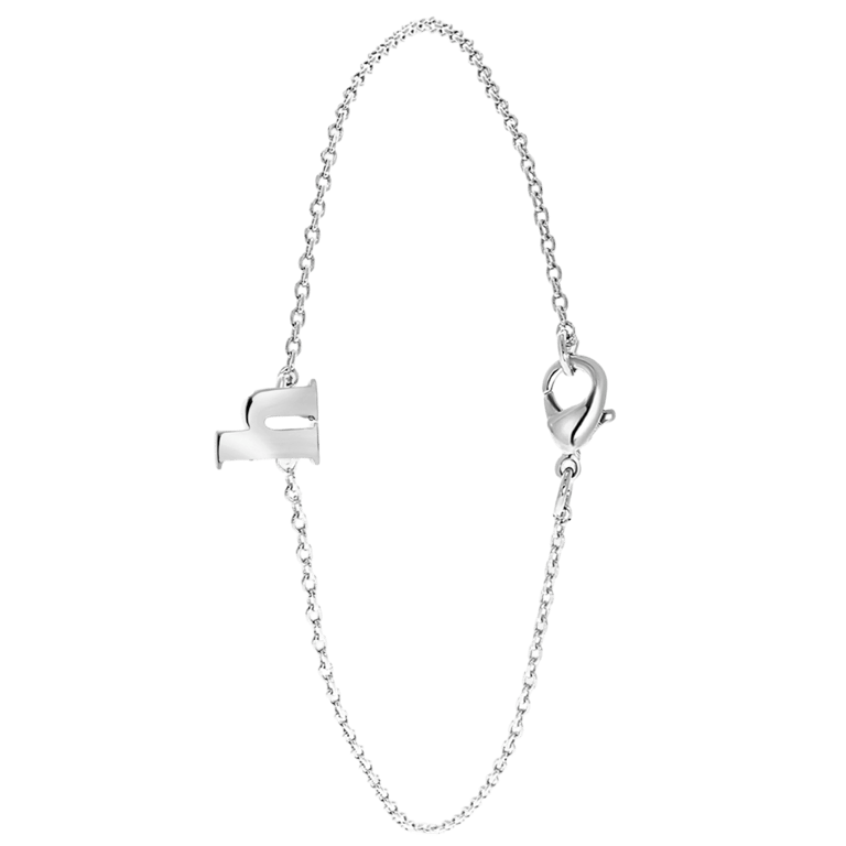 Stainless steel armband met letter hanger