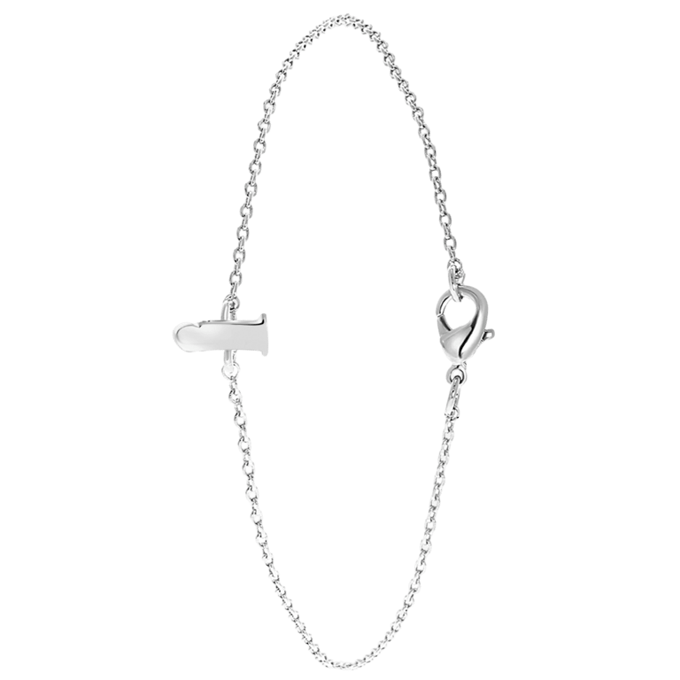 Armband, Edelstahl, mit Anhänger, Buchstabe