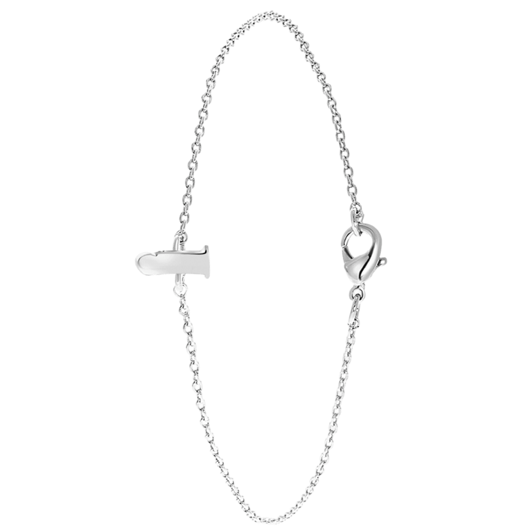 Stainless steel armband met letter hanger