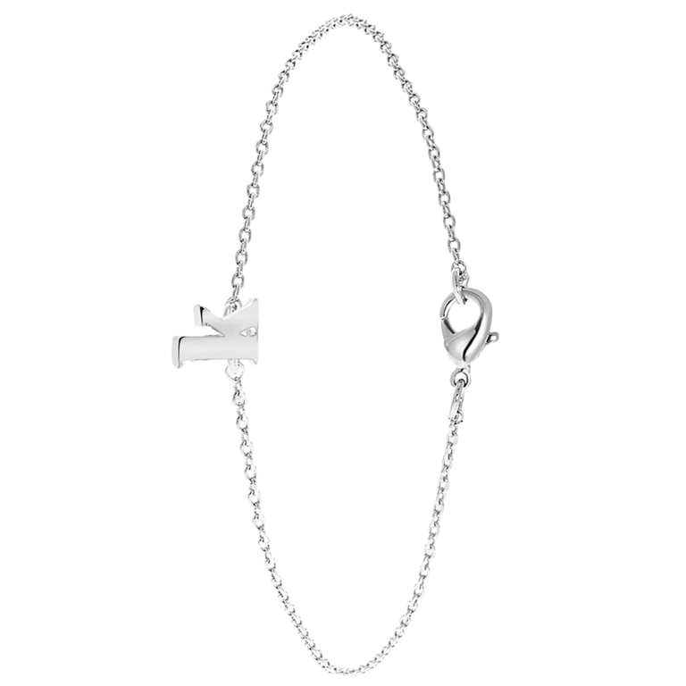 Armband, Edelstahl, mit Anhänger, Buchstabe