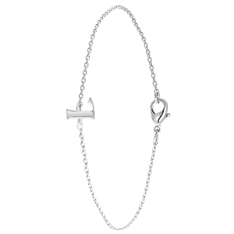 Stalen armband met letter hanger