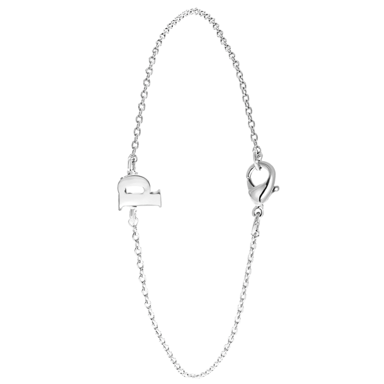 Stainless steel armband met letter hanger
