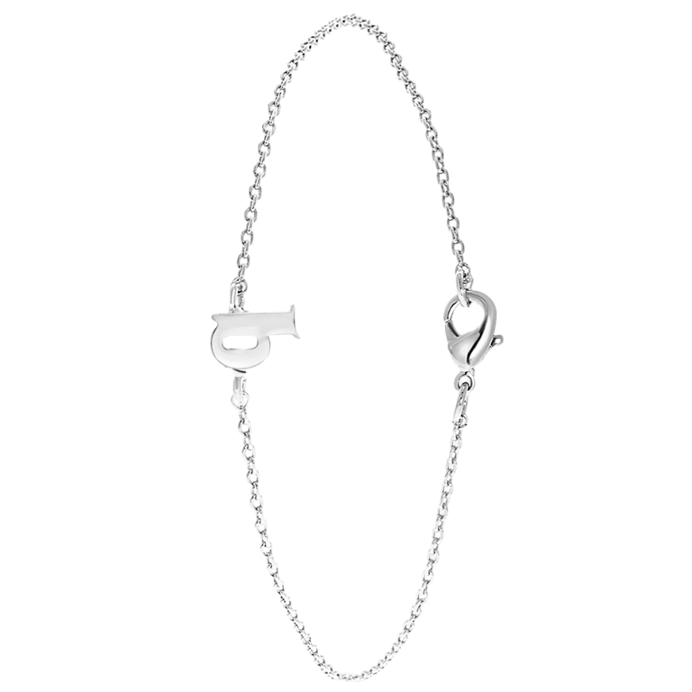 Armband, Edelstahl, mit Anhänger, Buchstabe