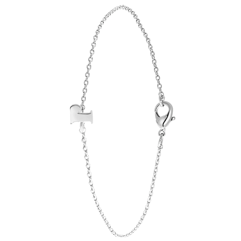 Stainless steel armband met letter hanger