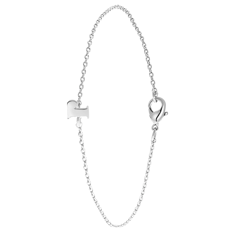 Stalen armband met letter hanger