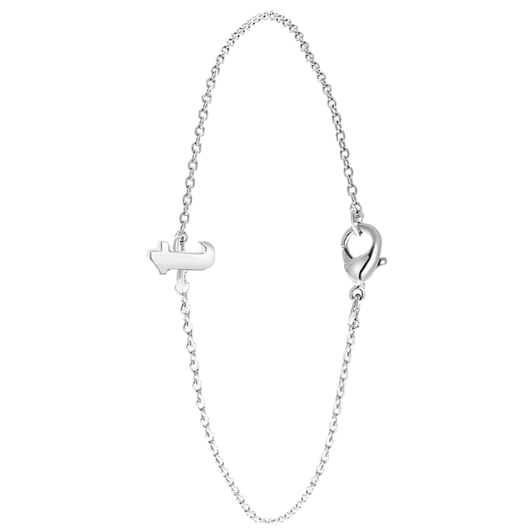 Stainless steel armband met letter hanger