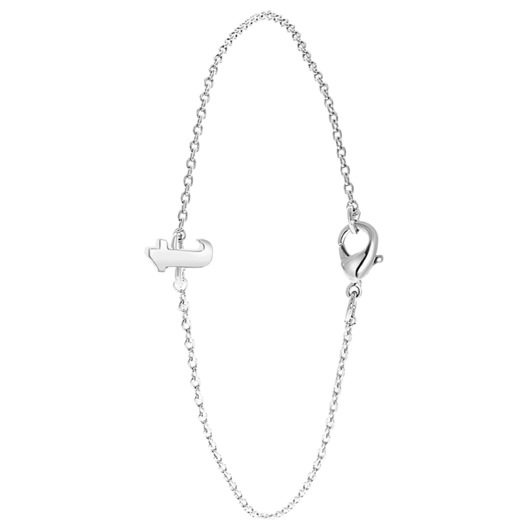 Stalen armband met letter hanger