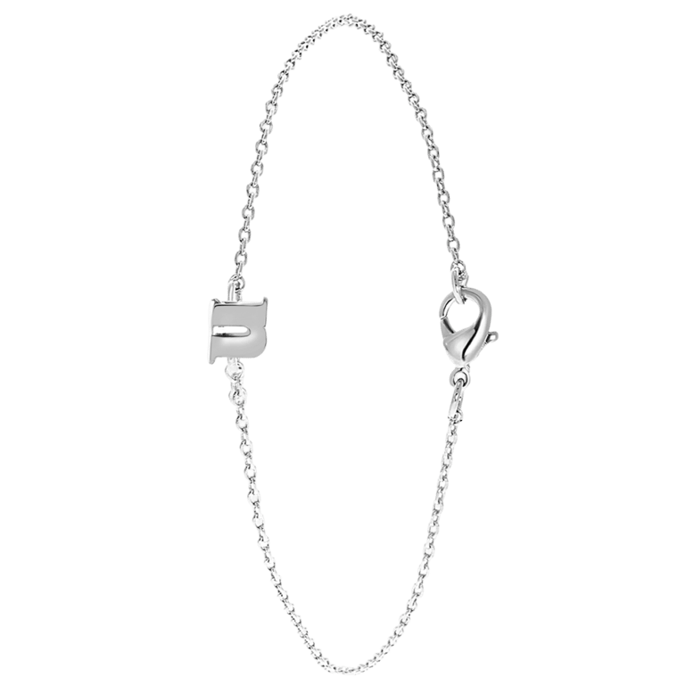 Stainless steel armband met letter hanger