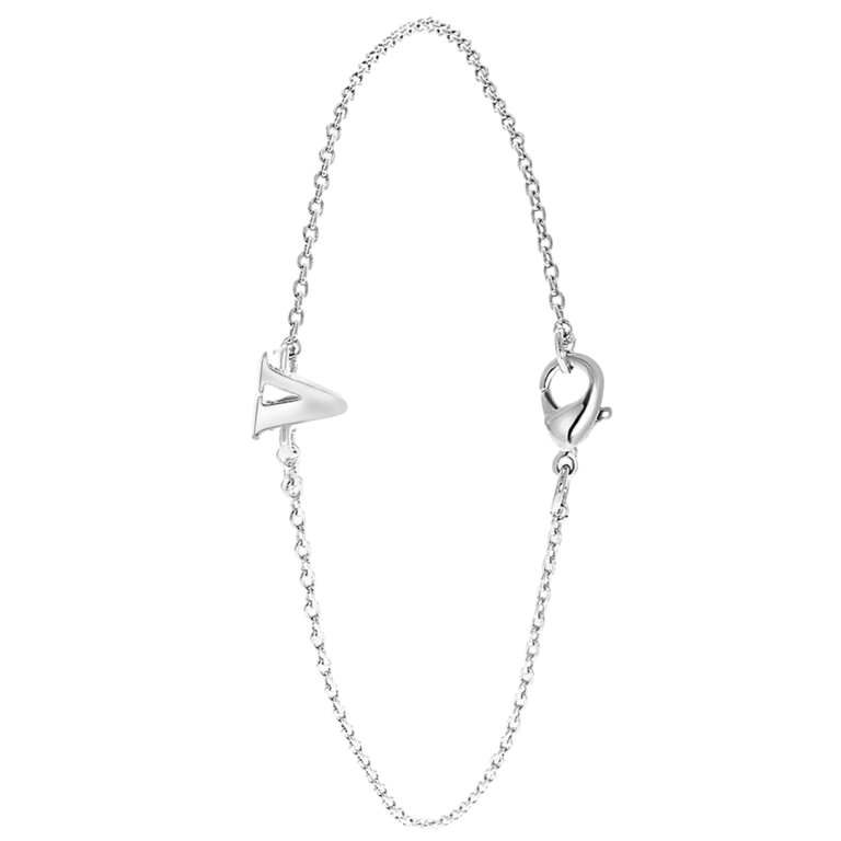 Stainless steel armband met letter hanger