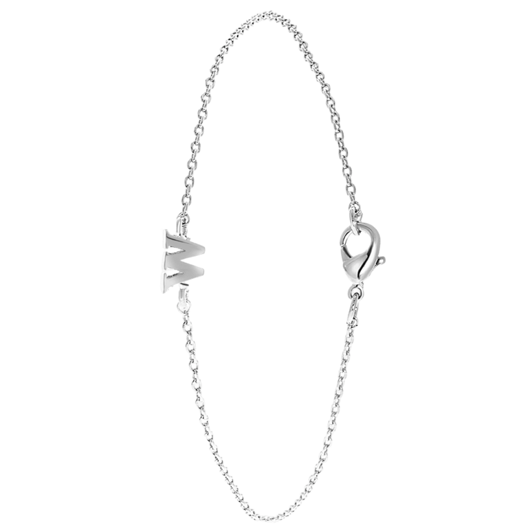 Stainless steel armband met letter hanger