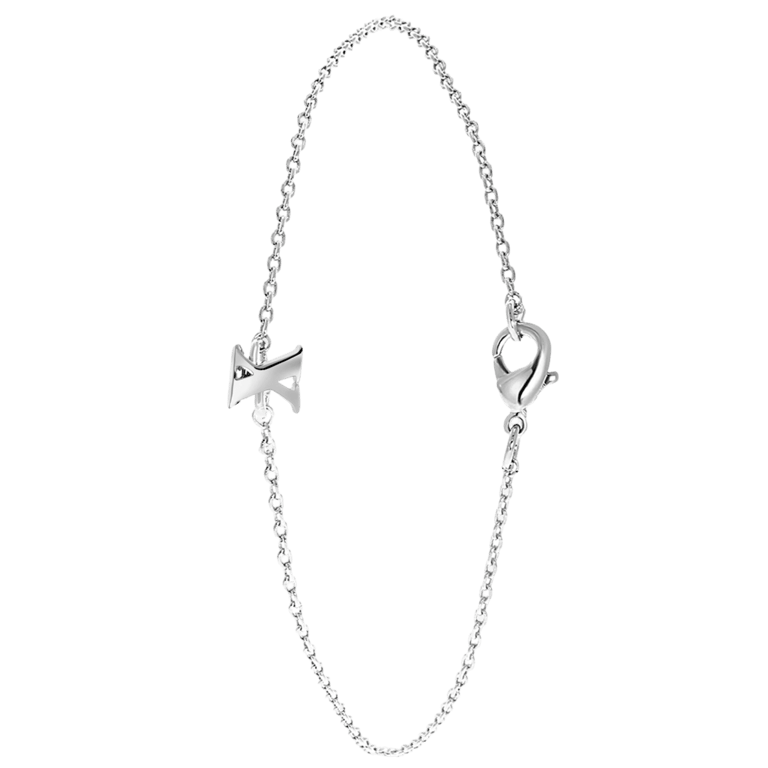 Armband, Edelstahl, mit Anhänger, Buchstabe