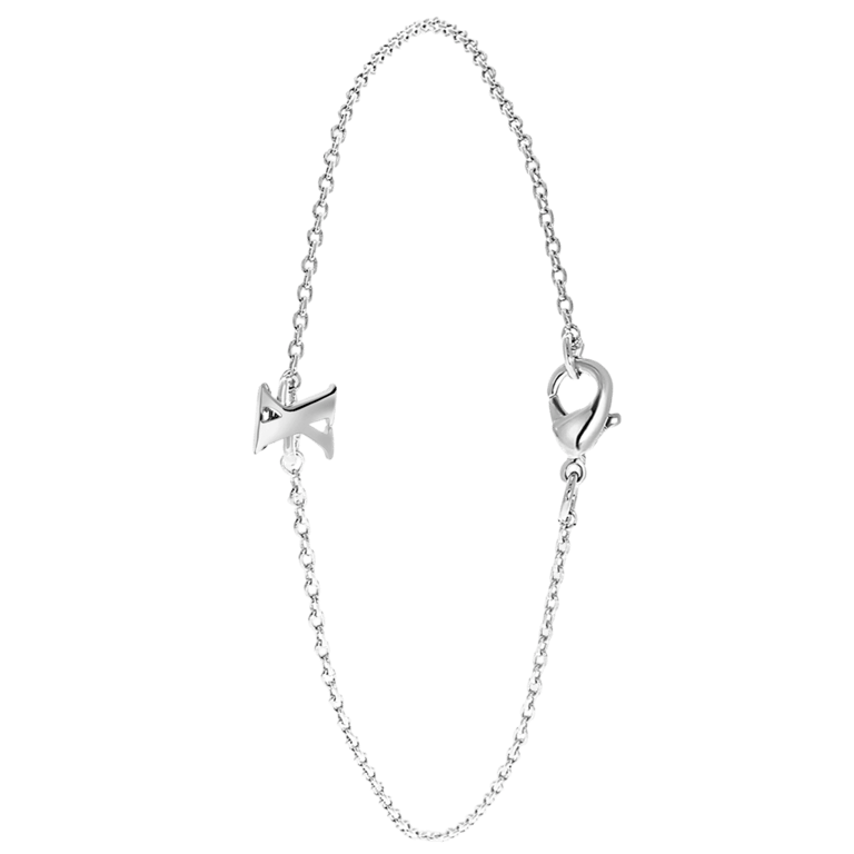 Stainless steel armband met letter hanger