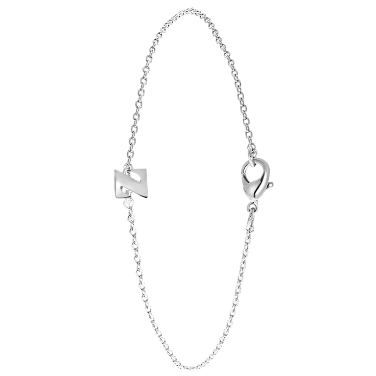 Armband, Edelstahl, mit Anhänger, Buchstabe