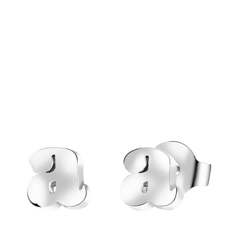 Stainless steel oorknoppen met hanger letter